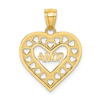 Load image into Gallery viewer, 14k AMOR  in Cut-out Heart Charm
