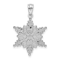 Load image into Gallery viewer, 14k White Gold Polished and Textured 2 Level Snowflake Pendant
