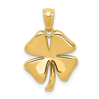 Load image into Gallery viewer, 14k Gold Polished 4 Leaf Clover Pendant
