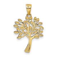 Load image into Gallery viewer, 14K w/Rhodium Diamond Cut Tree Pendant
