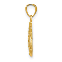 Load image into Gallery viewer, 14k Gold Polished and Textured Moon and Stars Pendant
