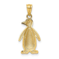 Load image into Gallery viewer, 14K Yellow and White Gold Polished/Textured Penguin Pendant
