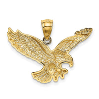 Load image into Gallery viewer, 14k Gold Polished and Textured Eagle Pendant
