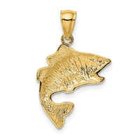 Load image into Gallery viewer, 14k Gold Polished Textured Bass Pendant
