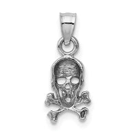 Load image into Gallery viewer, 14K White Gold Skull and Crossbones Pendant
