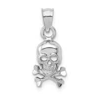Load image into Gallery viewer, 14K White Gold Skull and Crossbones Pendant
