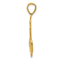 Load image into Gallery viewer, 14k Polished Anchor with Textured Rope Pendant
