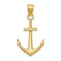 Load image into Gallery viewer, 14K Gold Polished Anchor Pendant
