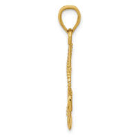 Load image into Gallery viewer, 14K Gold Polished Anchor W/Rope Pendant
