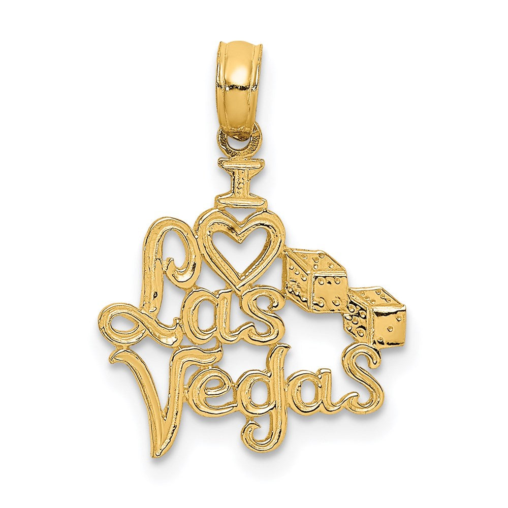 14K I HEART LAS VEGAS  with Dice Engraved Charm