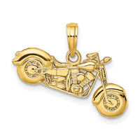 Load image into Gallery viewer, 14K Gold Polished / Textured 3-D Motorcycle Pendant
