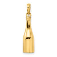 Load image into Gallery viewer, 14K Polished 3-D Enameled Champagne Bottle Pendant
