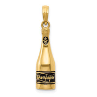 Load image into Gallery viewer, 14K Polished 3-D Enameled Champagne Bottle Pendant

