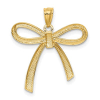 Load image into Gallery viewer, 14k Gold Polished Ribbon Bow Pendant
