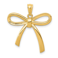 Load image into Gallery viewer, 14k Gold Polished Ribbon Bow Pendant
