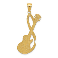 Load image into Gallery viewer, 14k Large Guitar w/Strap Textured Pendant

