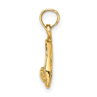 Load image into Gallery viewer, 14K Gold 3D Polished Textured Ballerina Slippers Charm

