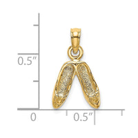 Load image into Gallery viewer, 14K Gold 3D Polished Textured Ballerina Slippers Charm
