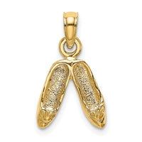 Load image into Gallery viewer, 14K Gold 3D Polished Textured Ballerina Slippers Charm
