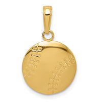 Load image into Gallery viewer, 14K Gold Polished Baseball Closed Back Pendant
