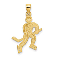 Load image into Gallery viewer, 14K Satin D/C Hockey Player Pendant
