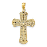 Load image into Gallery viewer, 14K Two-tone Polished 2 Level Cross Pendant
