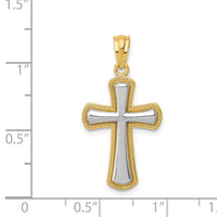 Load image into Gallery viewer, 14k Rhodium Polished Cross Pendant

