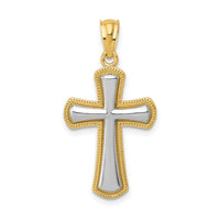 Load image into Gallery viewer, 14k Rhodium Polished Cross Pendant

