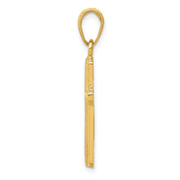 Load image into Gallery viewer, 14K Polished Cross With Striped Border Pendant
