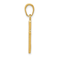 Load image into Gallery viewer, 14K Polished Cross With Stripped Border Pendant
