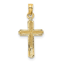 Load image into Gallery viewer, 14K Polished Cross With Stripped Border Pendant

