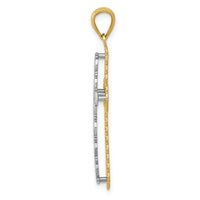Load image into Gallery viewer, 14K Two-tone Gold Polished 2 Level Cross Pendant
