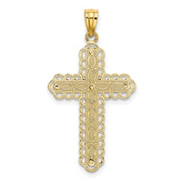 Load image into Gallery viewer, 14K Two-tone Gold Polished 2 Level Cross Pendant
