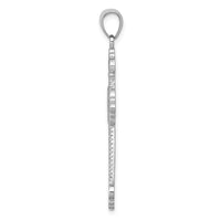 Load image into Gallery viewer, 14K White Gold Polished Large Rope Frame Filigree Cross Pendant
