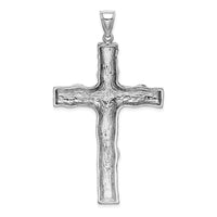Load image into Gallery viewer, 14K White Gold Large Tree Textured Cross Pendant
