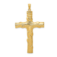 Load image into Gallery viewer, 14K Large Tree Textured Cross Pendant
