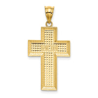 Load image into Gallery viewer, 14K Polished / Textured Cross Pendant
