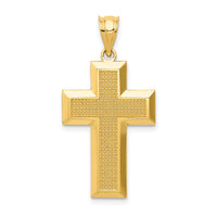 Load image into Gallery viewer, 14K Polished / Textured Cross Pendant
