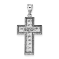 Load image into Gallery viewer, 14K White Gold Polished / Textured Cross Pendant
