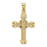 Load image into Gallery viewer, 14K Gold Polished / Textured Cross Pendant
