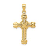 Load image into Gallery viewer, 14K Gold Polished / Textured Cross Pendant
