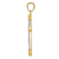 Load image into Gallery viewer, 14K Two-tone Polished D/C Cross Pendant
