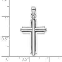 Load image into Gallery viewer,  14K White Gold 2-D Beveled Stick Cross Charm

