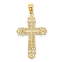 Load image into Gallery viewer, 14k Gold Polished Filigree Cross Pendant
