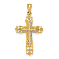 Load image into Gallery viewer, 14k Gold Polished Filigree Cross Pendant
