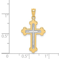Load image into Gallery viewer, 14k Two-tone Polished Budded Cross

