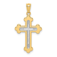 Load image into Gallery viewer, 14k Two-tone Polished Budded Cross
