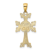 Load image into Gallery viewer, 14K Polished/Textured Armenian Cross Pendant
