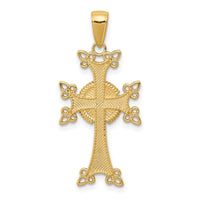 Load image into Gallery viewer, 14K Polished/Textured Armenian Cross Pendant
