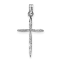 Load image into Gallery viewer, 14K White Gold Polished Cross With Tapered Ends Pendant
